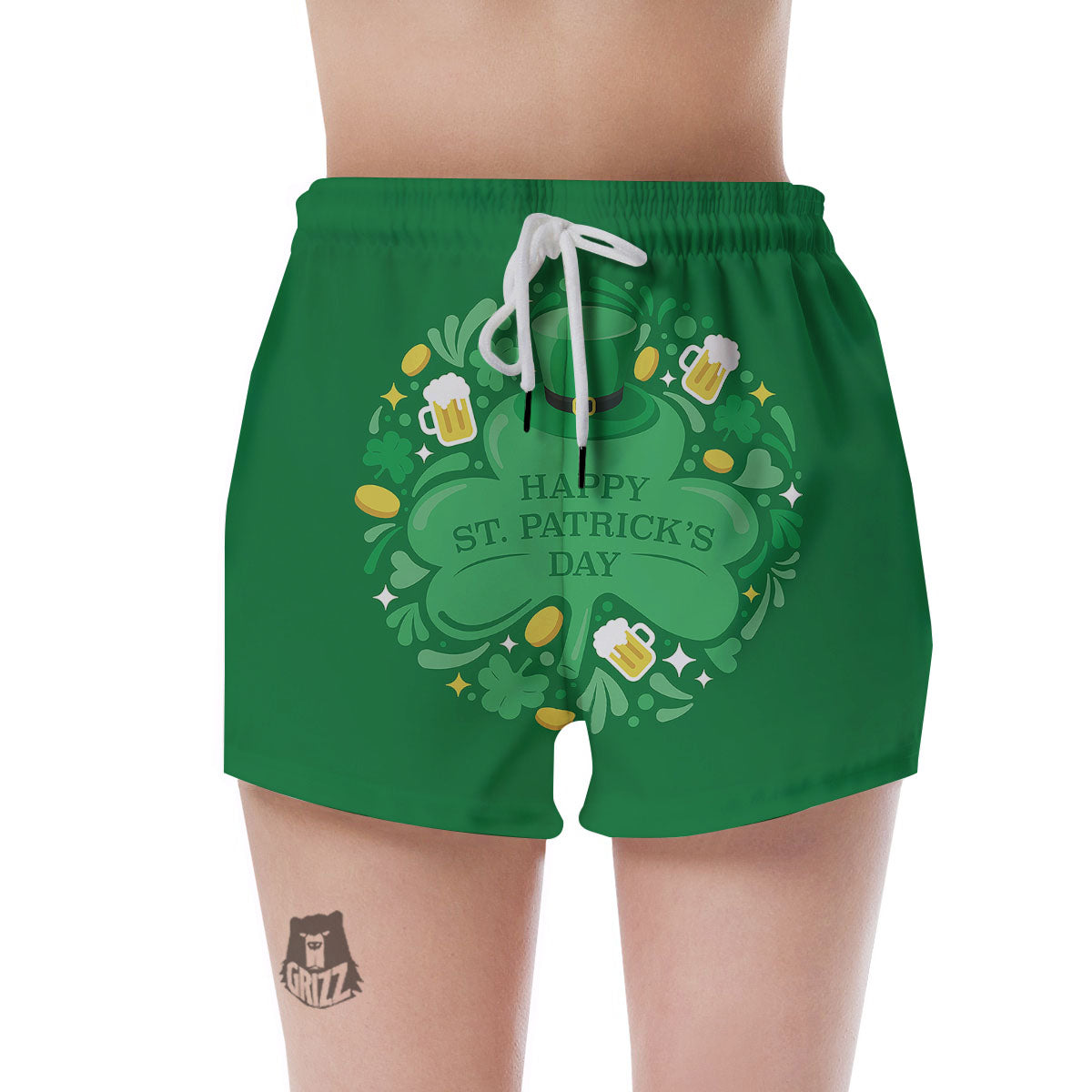 Saint Patrick's Day Green Irish Print Women's Shorts-grizzshop