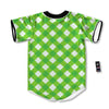 Saint Patrick's Day Green Plaid Print Baseball Jersey-grizzshop