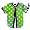 Saint Patrick's Day Green Plaid Print Baseball Jersey-grizzshop