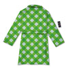 Saint Patrick's Day Green Plaid Print Bathrobe-grizzshop