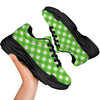 Saint Patrick's Day Green Plaid Print Black Chunky Shoes-grizzshop