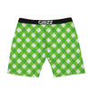 Saint Patrick's Day Green Plaid Print Boxer Briefs-grizzshop