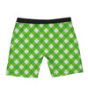 Saint Patrick's Day Green Plaid Print Boxer Briefs-grizzshop