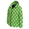 Saint Patrick's Day Green Plaid Print Down Jacket-grizzshop