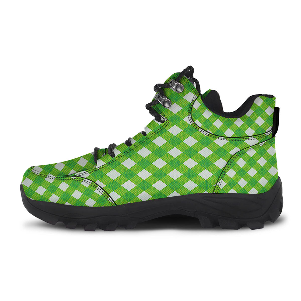 Saint Patrick's Day Green Plaid Print Hiking Shoes-grizzshop