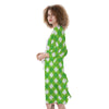 Saint Patrick's Day Green Plaid Print Kimono-grizzshop