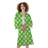 Saint Patrick's Day Green Plaid Print Kimono-grizzshop