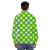 Saint Patrick's Day Green Plaid Print Men's Dress Shirts-grizzshop