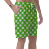 Saint Patrick's Day Green Plaid Print Men's Shorts-grizzshop