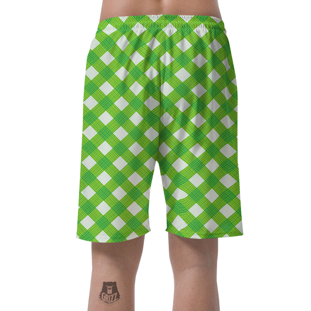 Saint Patrick's Day Green Plaid Print Men's Shorts-grizzshop