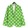 Saint Patrick's Day Green Plaid Print Men's Sport Coat-grizzshop