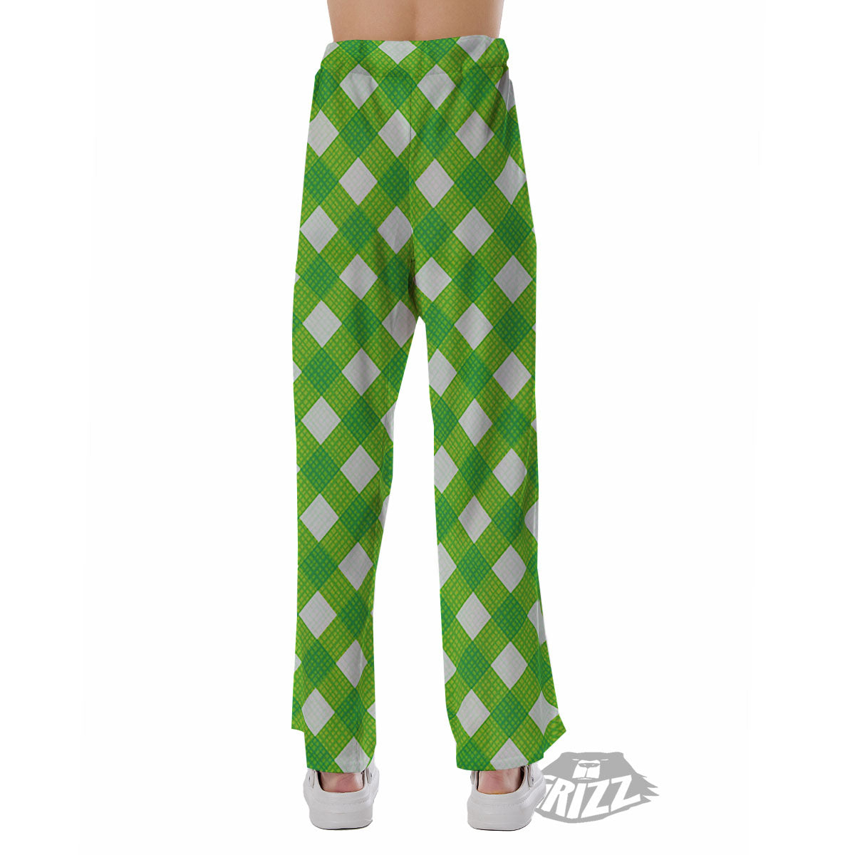 Saint Patrick's Day Green Plaid Print Pajama Pants-grizzshop