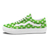 Saint Patrick's Day Green Plaid Print Skate Shoes-grizzshop