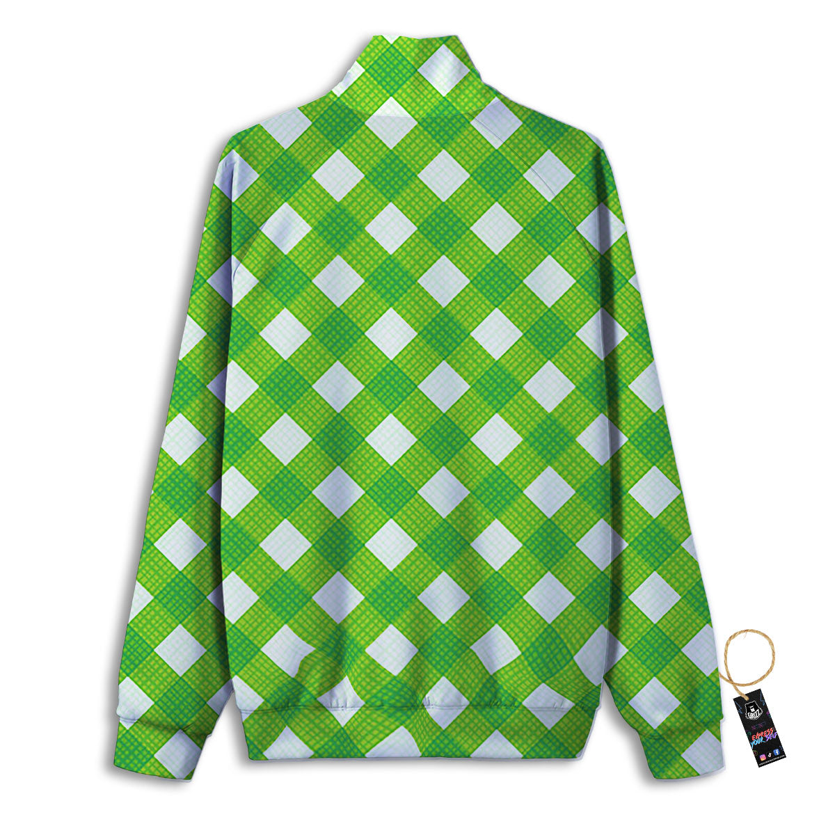 Saint Patrick's Day Green Plaid Print Track Jacket-grizzshop