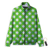 Saint Patrick's Day Green Plaid Print Track Jacket-grizzshop