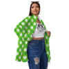 Saint Patrick's Day Green Plaid Print Women's Sherpa Jacket-grizzshop