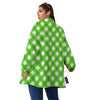 Saint Patrick's Day Green Plaid Print Women's Sherpa Jacket-grizzshop