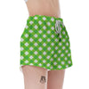 Saint Patrick's Day Green Plaid Print Women's Shorts-grizzshop