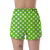 Saint Patrick's Day Green Plaid Print Women's Shorts-grizzshop