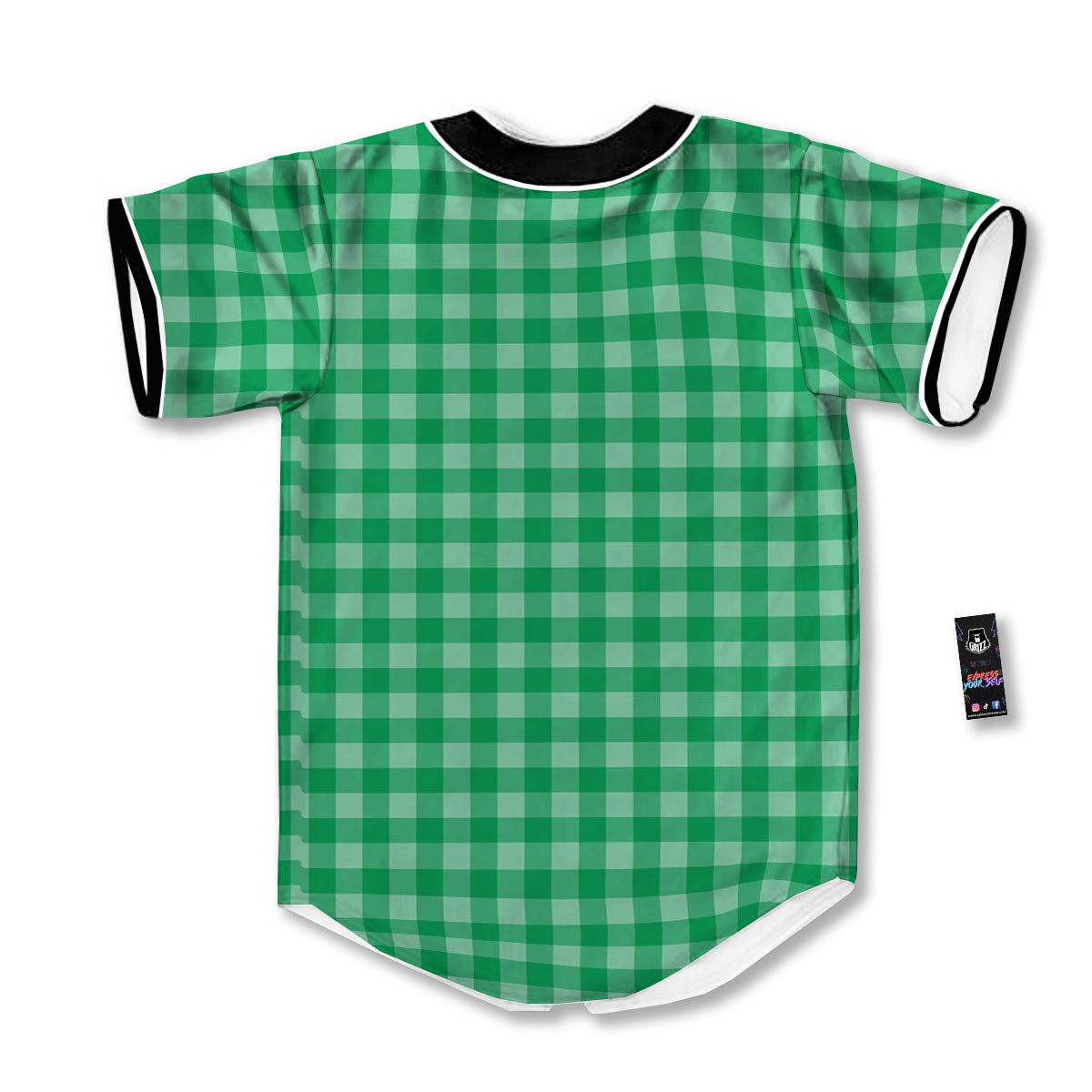 Saint Patrick's Day Green Tartan Print Baseball Jersey-grizzshop