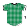 Saint Patrick's Day Green Tartan Print Baseball Jersey-grizzshop