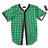 Saint Patrick's Day Green Tartan Print Baseball Jersey-grizzshop