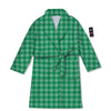 Saint Patrick's Day Green Tartan Print Bathrobe-grizzshop