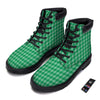 Saint Patrick's Day Green Tartan Print Boots-grizzshop