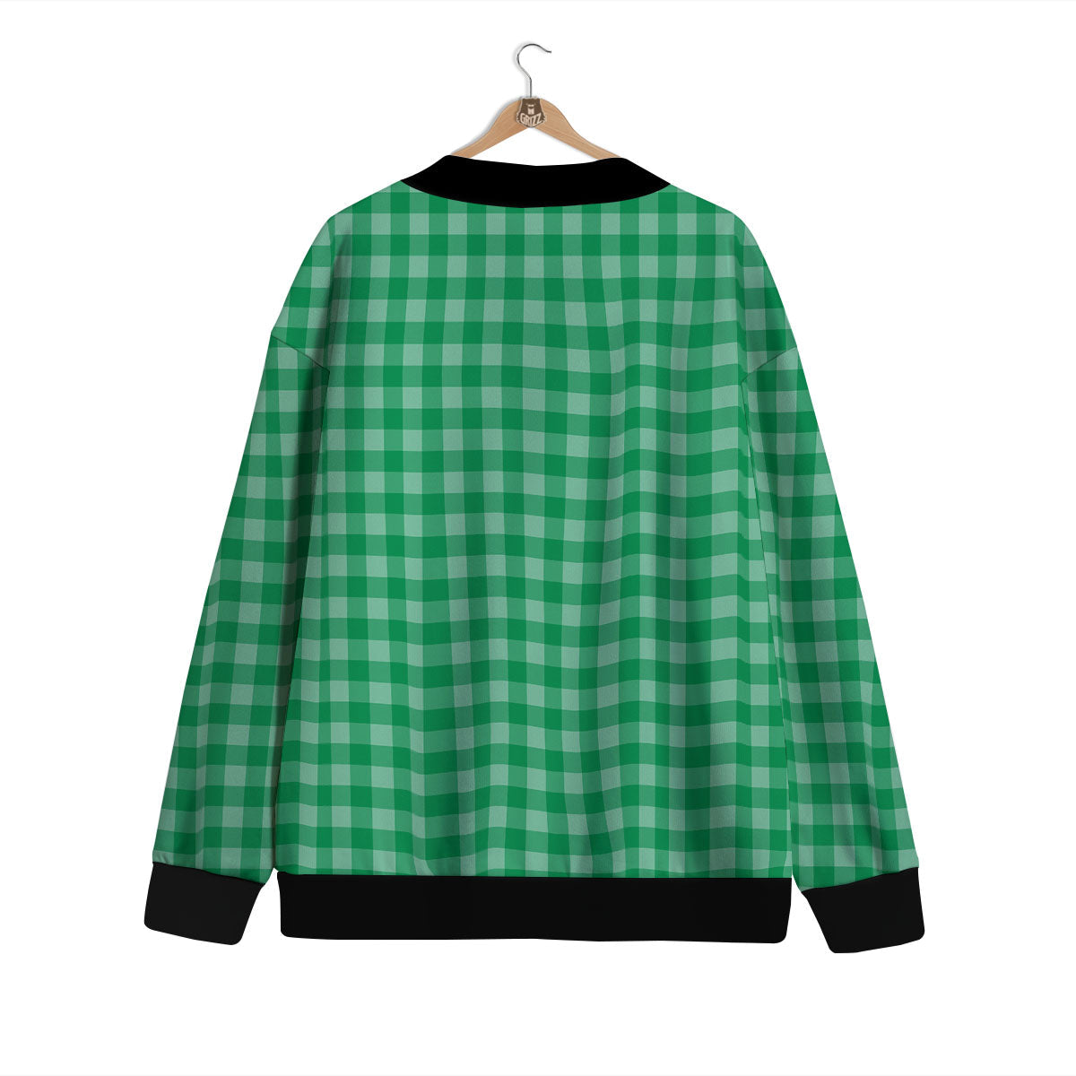 Saint Patrick's Day Green Tartan Print Cardigan-grizzshop