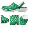 Saint Patrick's Day Green Tartan Print Clog-grizzshop