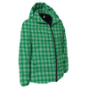 Saint Patrick's Day Green Tartan Print Down Jacket-grizzshop