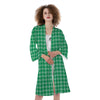 Saint Patrick's Day Green Tartan Print Kimono-grizzshop