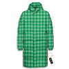 Saint Patrick's Day Green Tartan Print Long Down Jacket-grizzshop