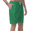 Saint Patrick's Day Green Tartan Print Men's Shorts-grizzshop