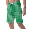 Saint Patrick's Day Green Tartan Print Men's Shorts-grizzshop