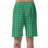 Saint Patrick's Day Green Tartan Print Men's Shorts-grizzshop