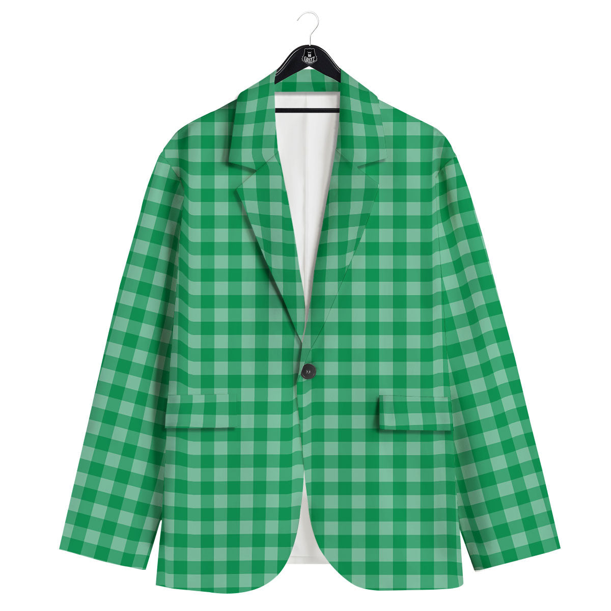 Saint Patrick's Day Green Tartan Print Men's Sport Coat-grizzshop