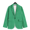 Saint Patrick's Day Green Tartan Print Men's Sport Coat-grizzshop