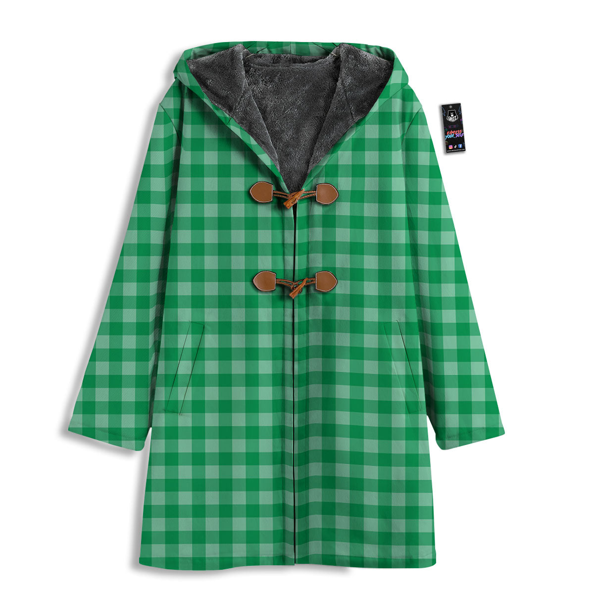 Saint Patrick's Day Green Tartan Print Men's Windbreaker Jacket-grizzshop