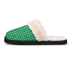 Saint Patrick's Day Green Tartan Print Slippers-grizzshop