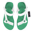 Saint Patrick's Day Green Tartan Print White Open Toe Sandals-grizzshop