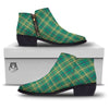 Saint Patrick's Day Irish Check Print Ankle Boots-grizzshop