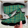 Saint Patrick's Day Irish Check Print Black Basketball Shoes-grizzshop