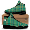 Saint Patrick's Day Irish Check Print Black Basketball Shoes-grizzshop