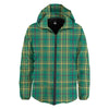 Saint Patrick's Day Irish Check Print Down Jacket-grizzshop