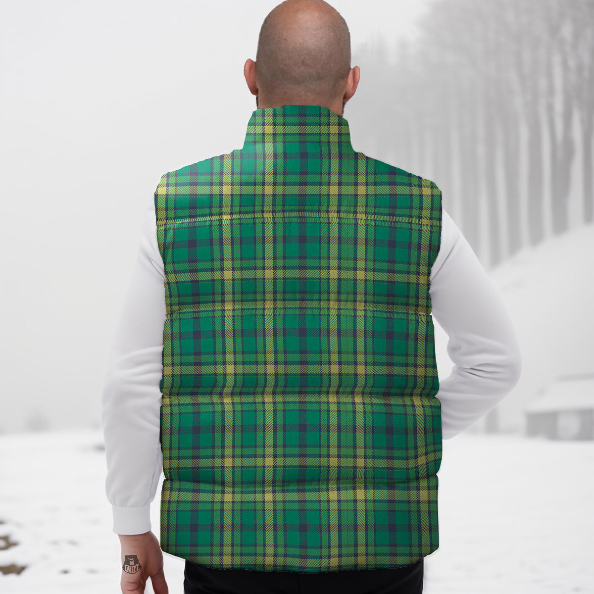 Saint Patrick's Day Irish Check Print Down Vest
