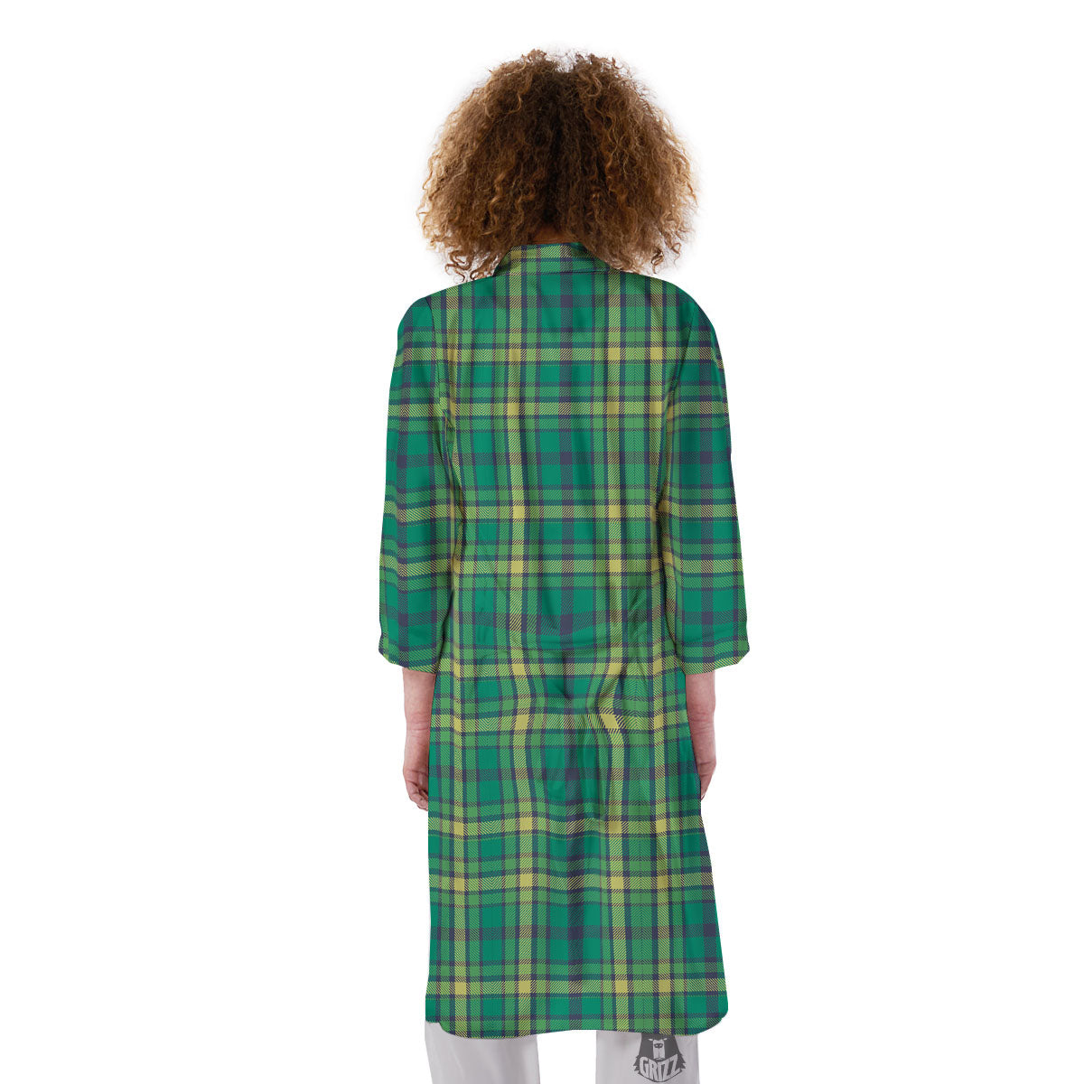 Saint Patrick's Day Irish Check Print Kimono-grizzshop