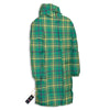 Saint Patrick's Day Irish Check Print Long Down Jacket-grizzshop