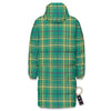 Saint Patrick's Day Irish Check Print Long Down Jacket-grizzshop