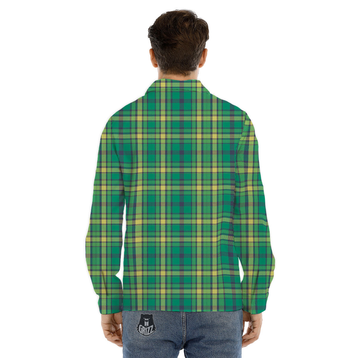 Saint Patrick's Day Irish Check Print Men's Dress Shirts-grizzshop